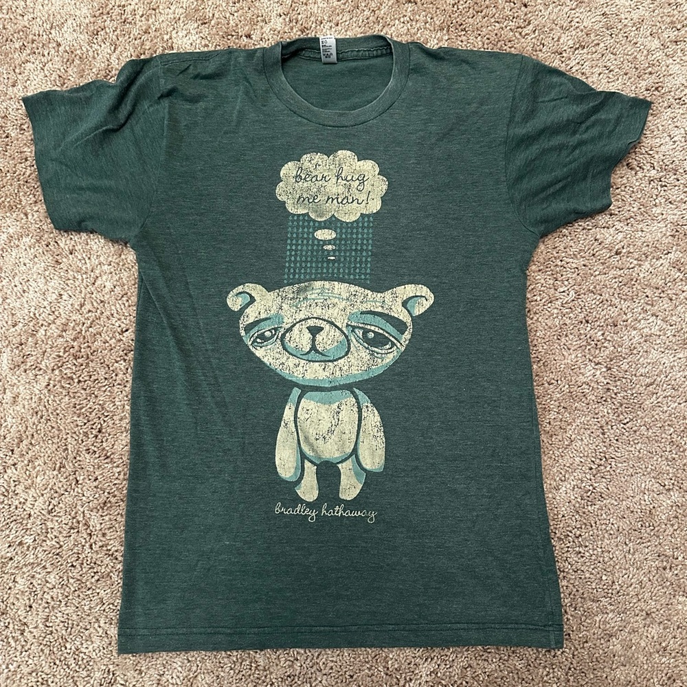 Bradley Hathaway bear hug me man tee shirt